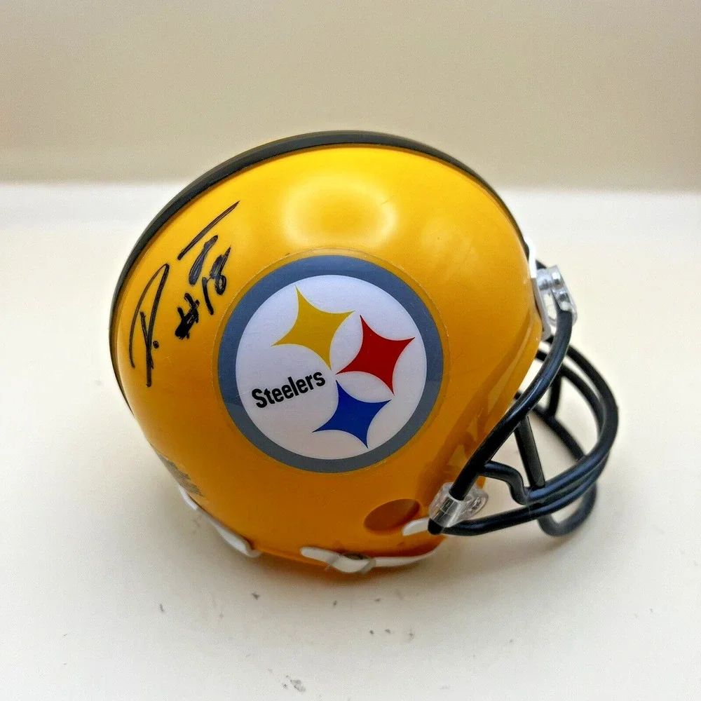 Dionte Johnson #18 signed Pittsburgh Steelers‎ Yellow mini helmet autographed